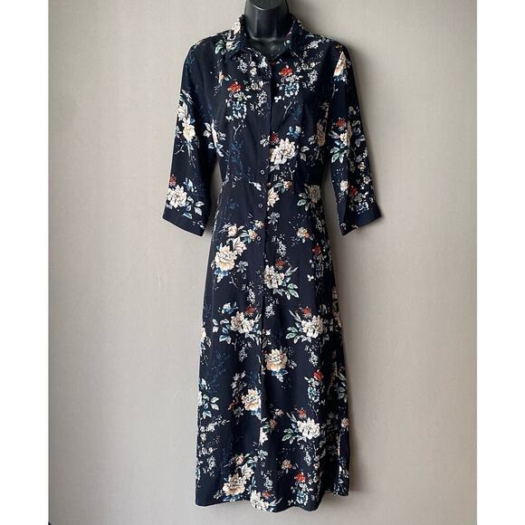 Gilli Dresses & Skirts - Gilli sz S blue button down floral‎ midi dress